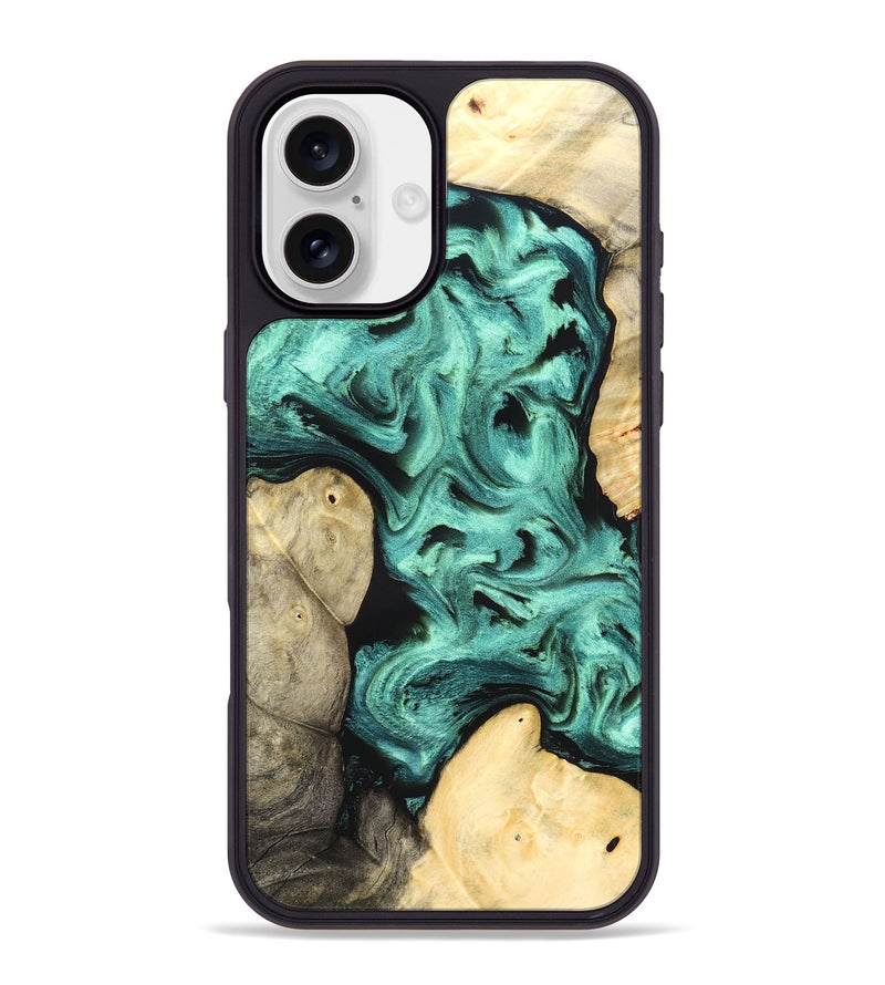 iPhone 16 Plus Wood Phone Case - Kanye (Green, 827523)
