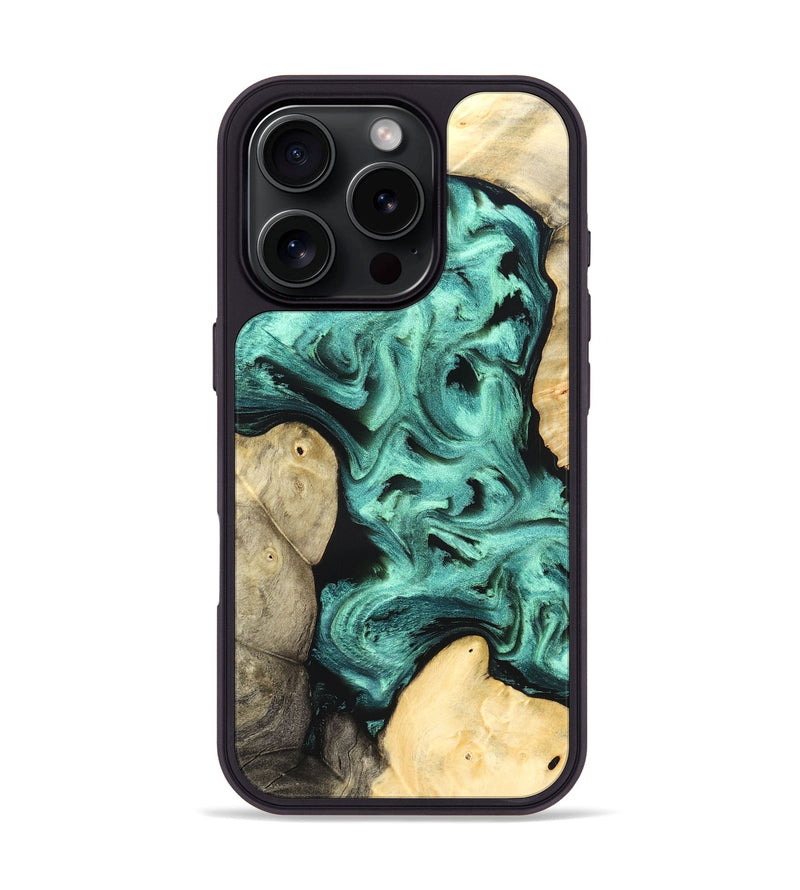 iPhone 16 Pro Wood Phone Case - Kanye (Green, 827523)