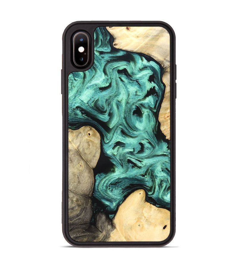 iPhone Xs Max Wood Phone Case - Kanye (Green, 827523)