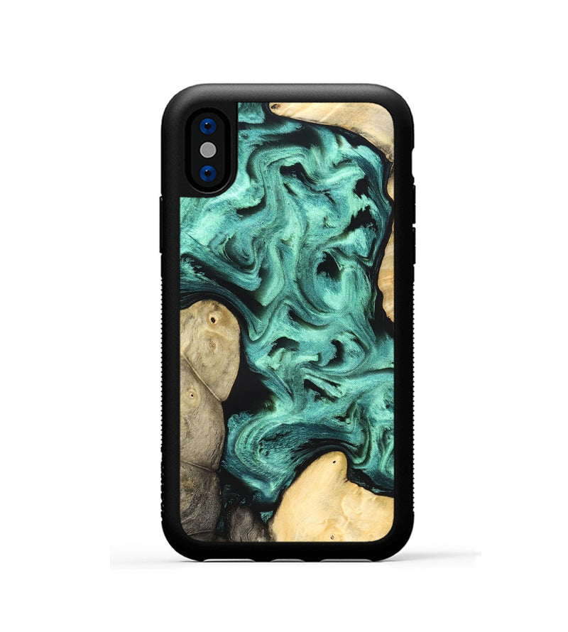 iPhone Xs Wood Phone Case - Kanye (Green, 827523)