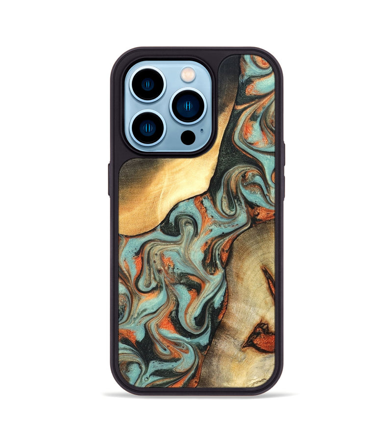 iPhone 14 Pro Wood Phone Case - Monique (Green, 827525)