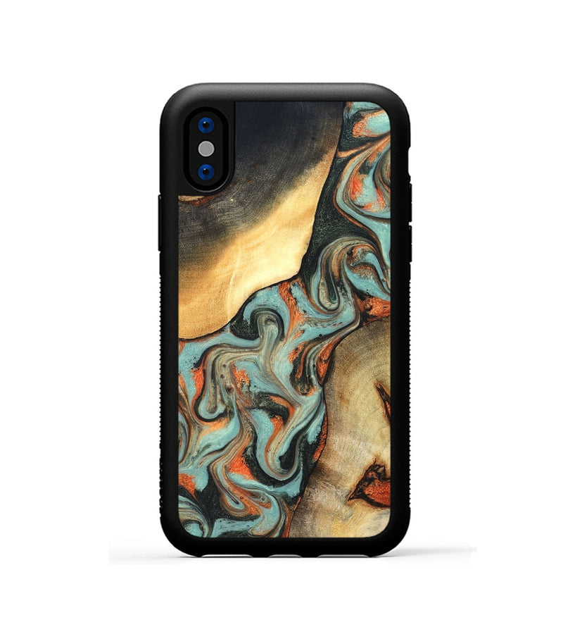 iPhone Xs Wood Phone Case - Monique (Green, 827525)