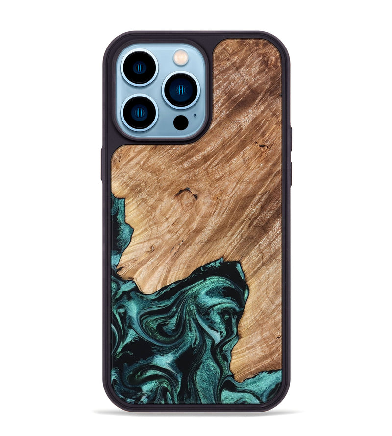 iPhone 14 Pro Max Wood Phone Case - Eva (Green, 827526)