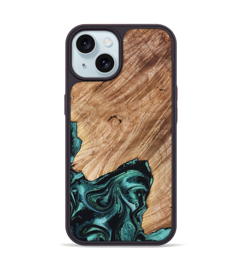 iPhone 15 Wood Phone Case - Eva (Green, 827526)