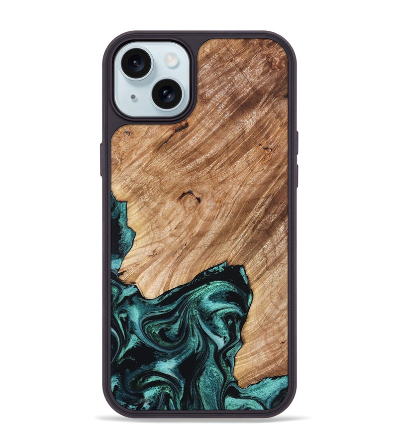 iPhone 15 Plus Wood Phone Case - Eva (Green, 827526)