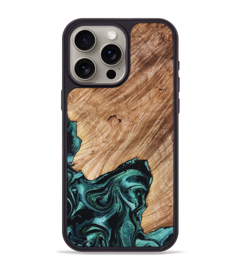 iPhone 15 Pro Max Wood Phone Case - Eva (Green, 827526)