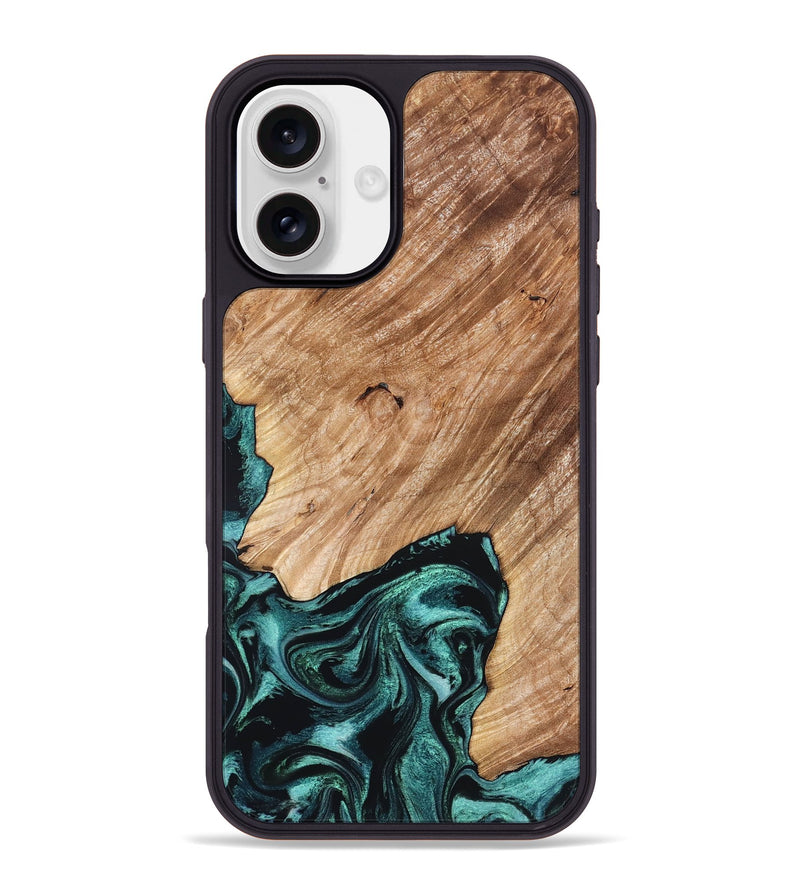 iPhone 16 Plus Wood Phone Case - Eva (Green, 827526)