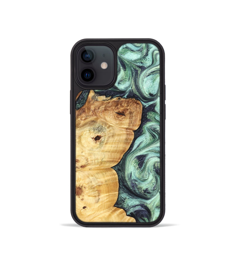 iPhone 12 mini Wood Phone Case - Leda (Green, 827527)