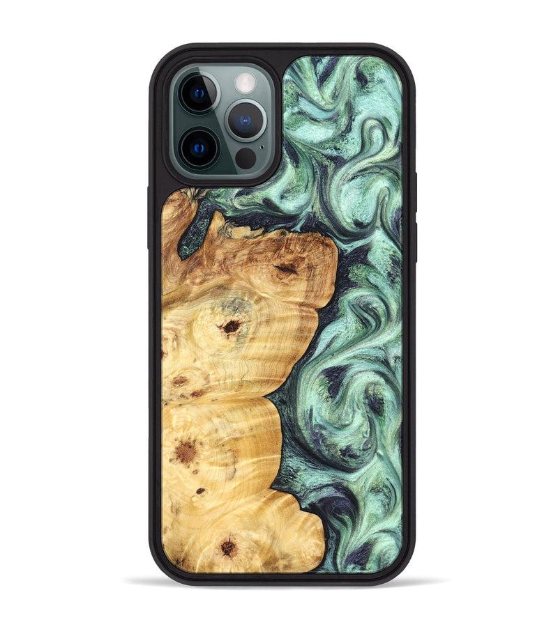 iPhone 12 Pro Max Wood Phone Case - Leda (Green, 827527)