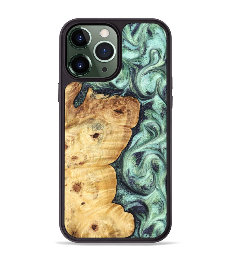 iPhone 13 Pro Max Wood Phone Case - Leda (Green, 827527)