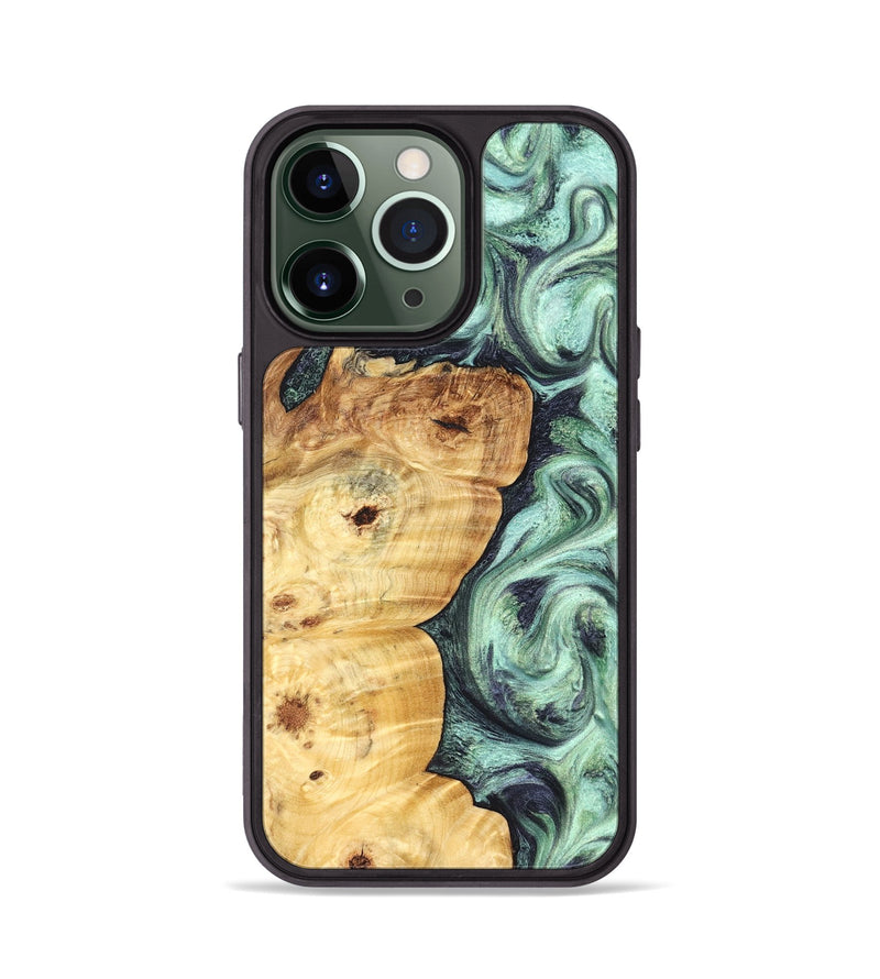 iPhone 13 Pro Wood Phone Case - Leda (Green, 827527)