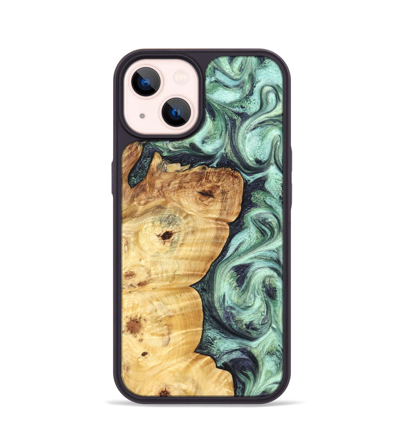 iPhone 14 Wood Phone Case - Leda (Green, 827527)