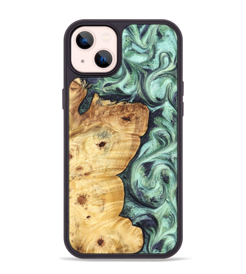 iPhone 14 Plus Wood Phone Case - Leda (Green, 827527)