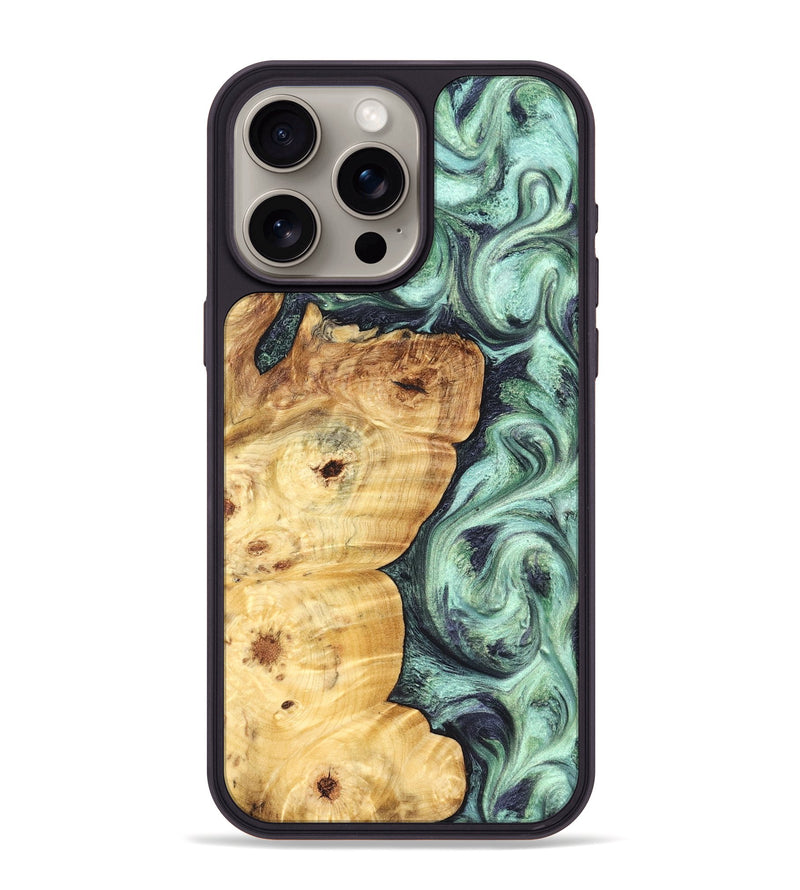 iPhone 15 Pro Max Wood Phone Case - Leda (Green, 827527)