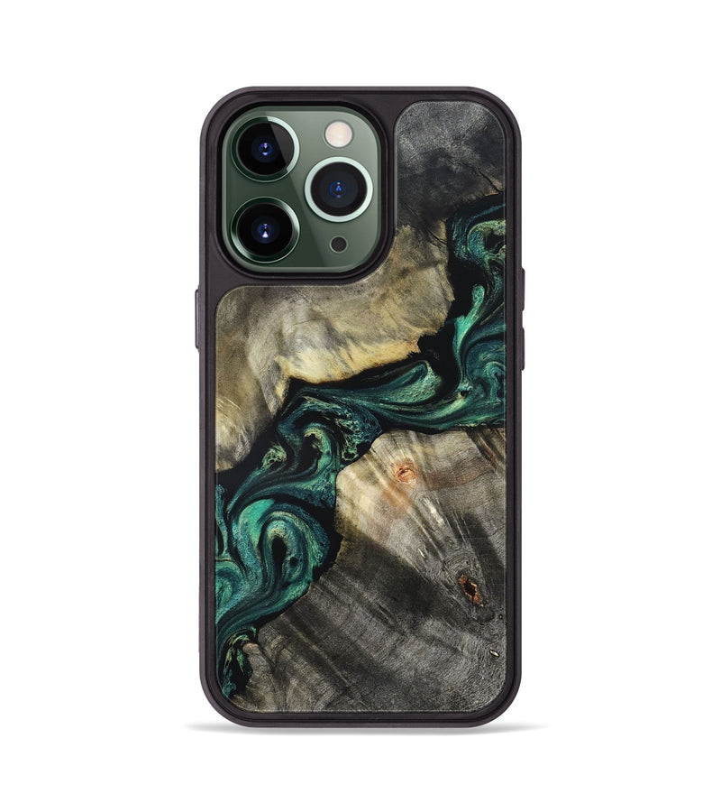 iPhone 13 Pro Wood Phone Case - Aurelio (Green, 827528)