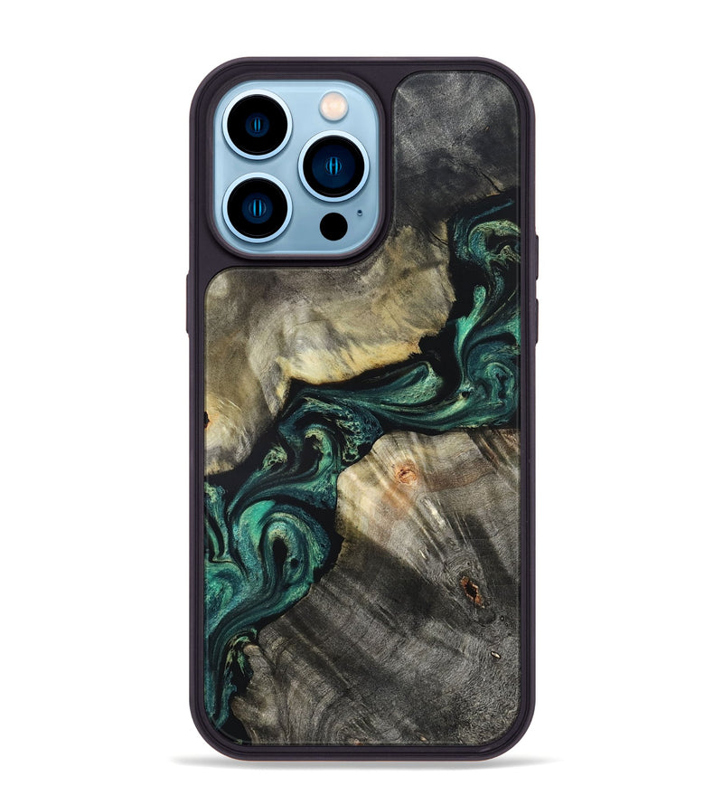iPhone 14 Pro Max Wood Phone Case - Aurelio (Green, 827528)