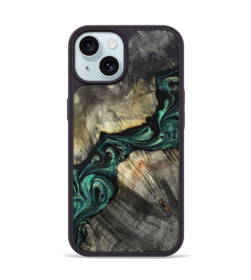 iPhone 15 Wood Phone Case - Aurelio (Green, 827528)