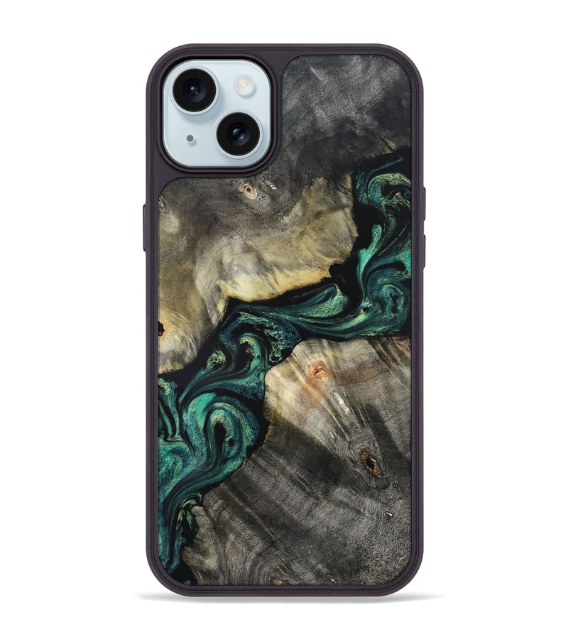 iPhone 15 Plus Wood Phone Case - Aurelio (Green, 827528)