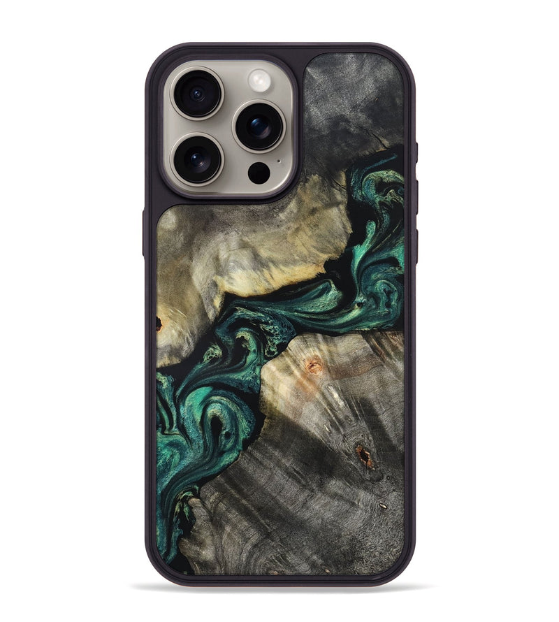 iPhone 15 Pro Max Wood Phone Case - Aurelio (Green, 827528)