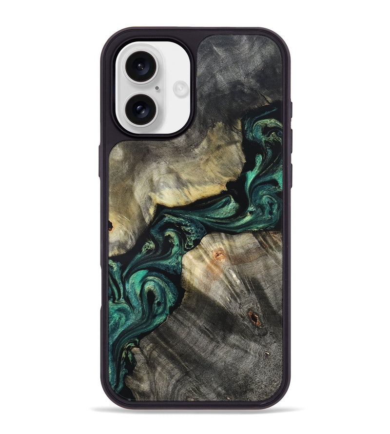 iPhone 16 Plus Wood Phone Case - Aurelio (Green, 827528)