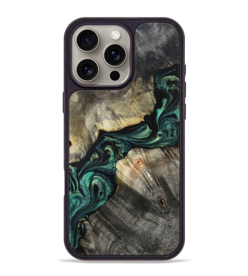 iPhone 16 Pro Max Wood Phone Case - Aurelio (Green, 827528)
