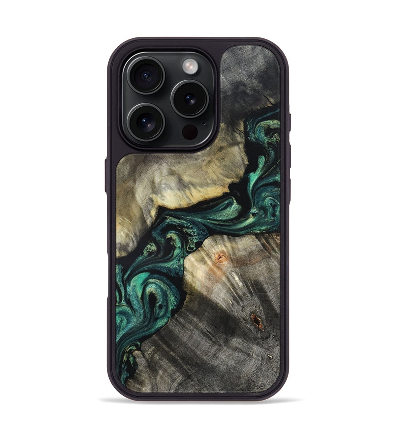 iPhone 16 Pro Wood Phone Case - Aurelio (Green, 827528)