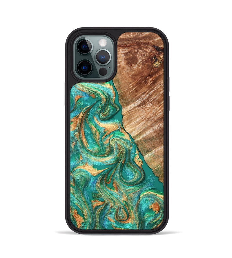 iPhone 12 Pro Wood Phone Case - Kelsea (Green, 827529)