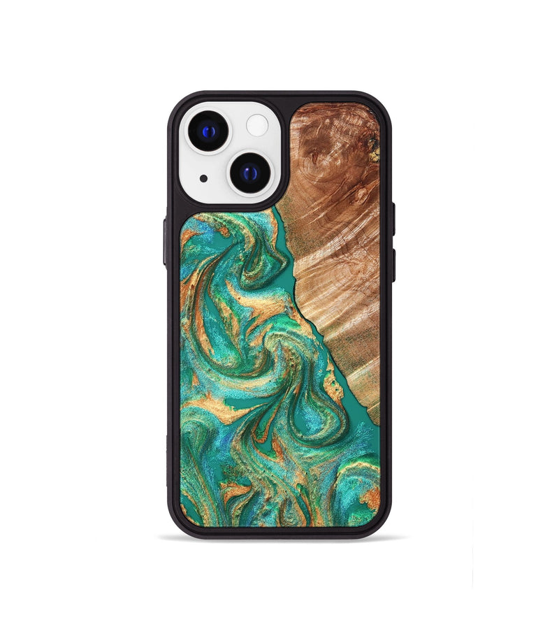 iPhone 13 mini Wood Phone Case - Kelsea (Green, 827529)