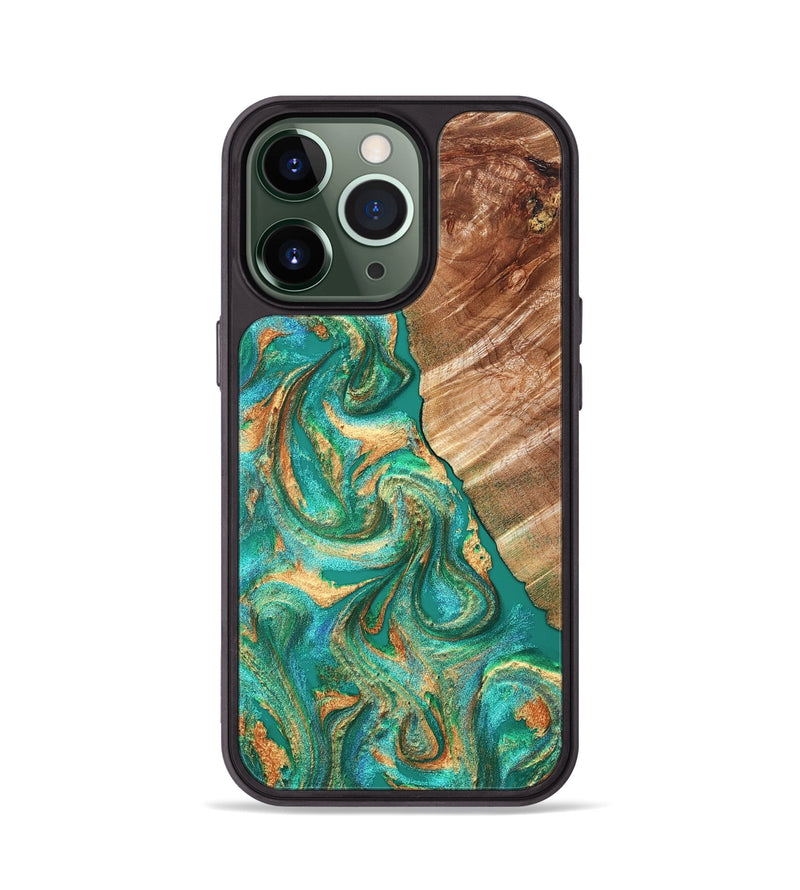 iPhone 13 Pro Wood Phone Case - Kelsea (Green, 827529)