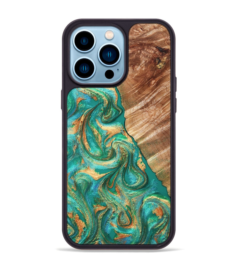 iPhone 14 Pro Max Wood Phone Case - Kelsea (Green, 827529)