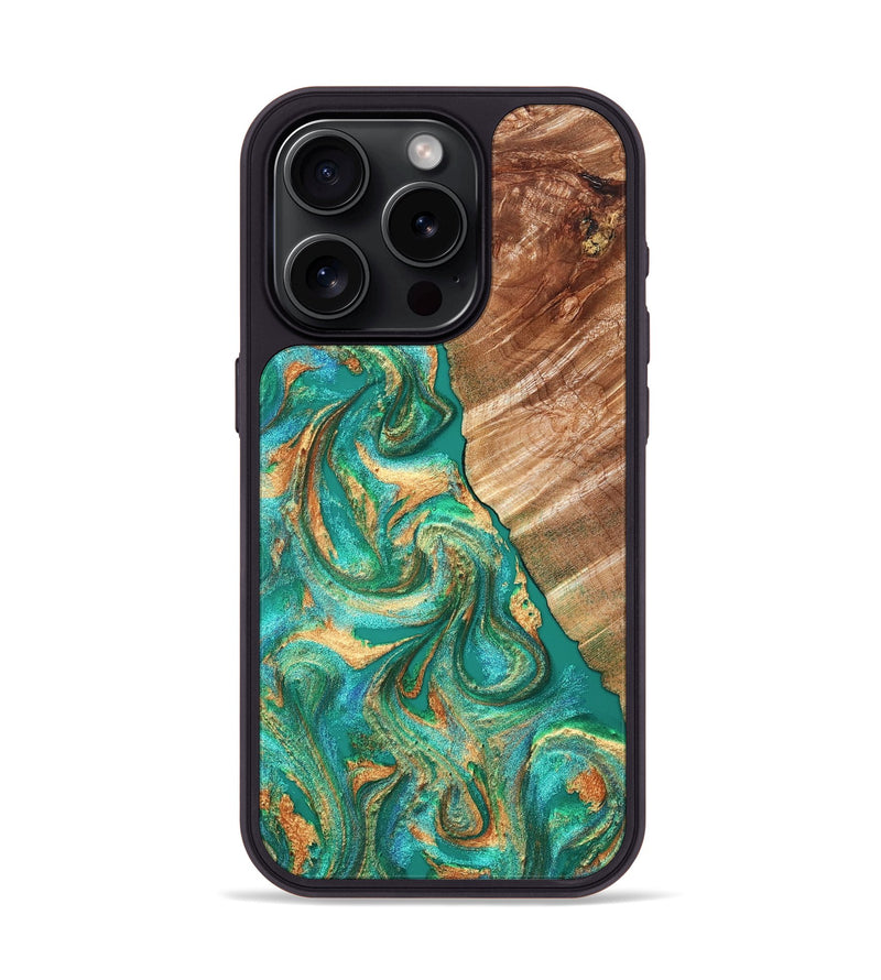iPhone 15 Pro Wood Phone Case - Kelsea (Green, 827529)