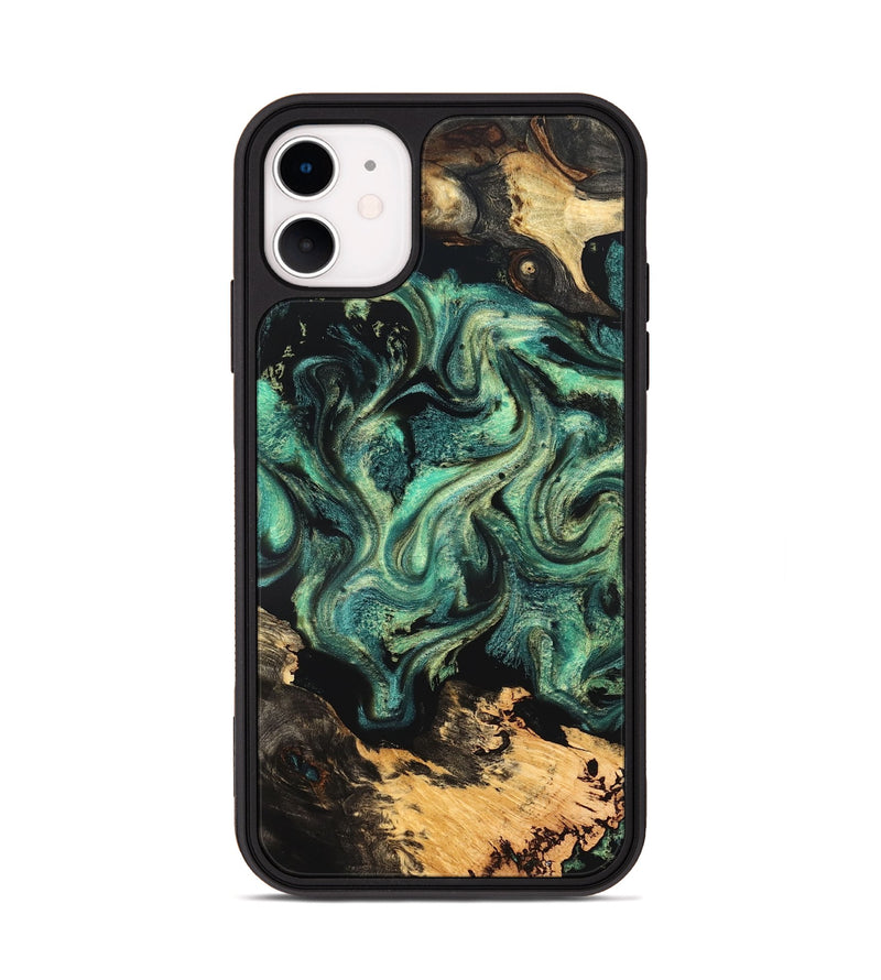 iPhone 11 Wood Phone Case - Laquita (Green, 827530)