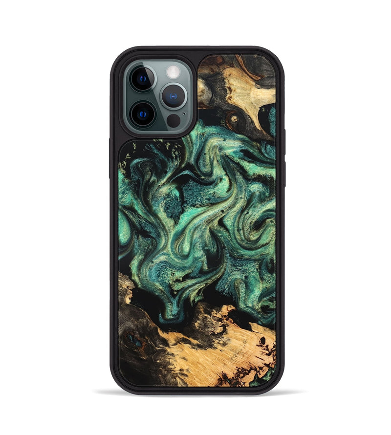iPhone 12 Pro Wood Phone Case - Laquita (Green, 827530)