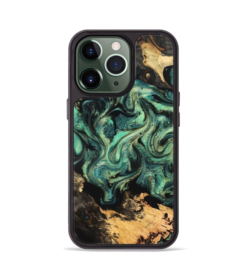 iPhone 13 Pro Wood Phone Case - Laquita (Green, 827530)