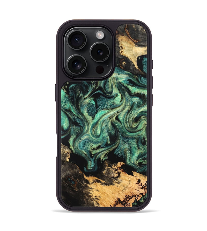 iPhone 16 Pro Wood Phone Case - Laquita (Green, 827530)