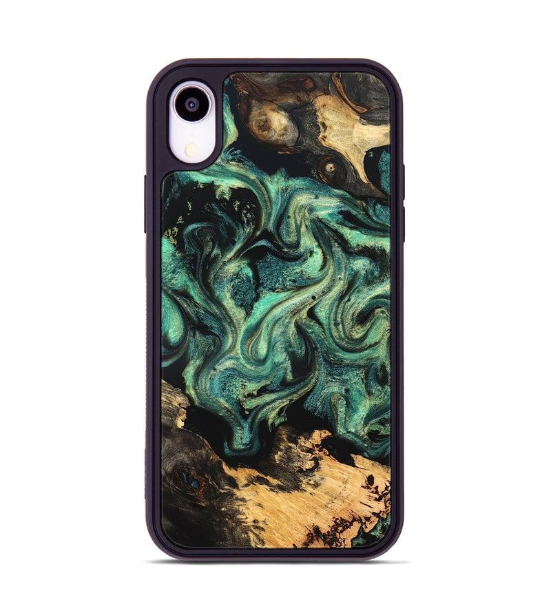 iPhone Xr Wood Phone Case - Laquita (Green, 827530)