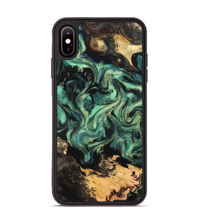 iPhone Xs Max Wood Phone Case - Laquita (Green, 827530)