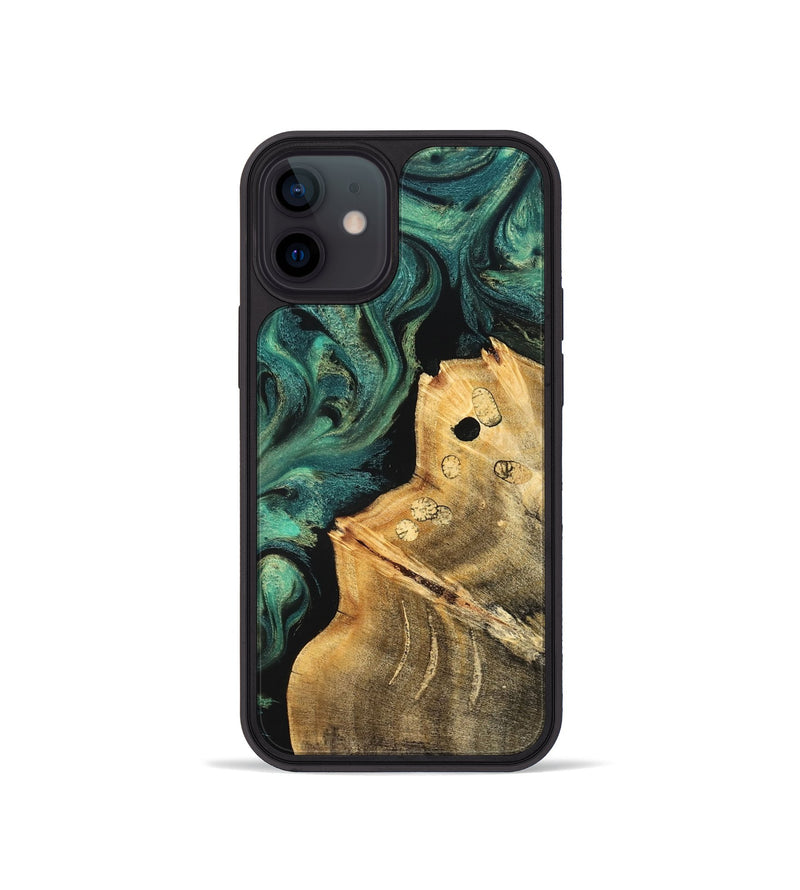iPhone 12 mini Wood Phone Case - Dee (Green, 827531)