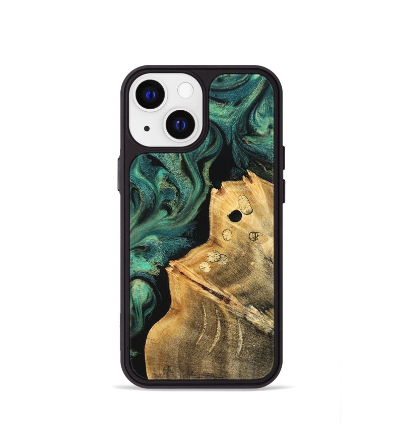 iPhone 13 mini Wood Phone Case - Dee (Green, 827531)