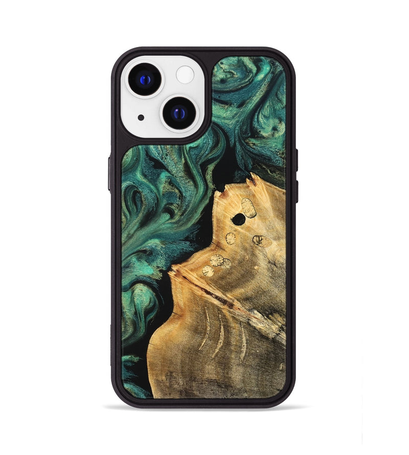 iPhone 13 Wood Phone Case - Dee (Green, 827531)