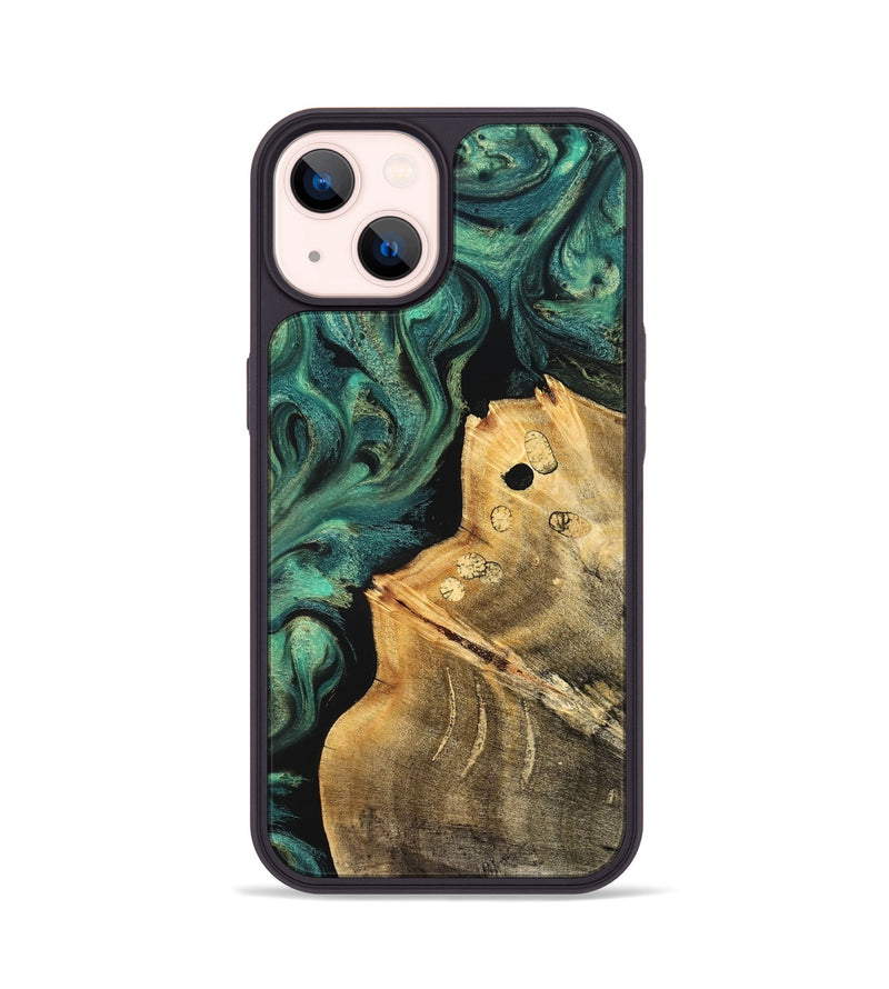 iPhone 14 Wood Phone Case - Dee (Green, 827531)