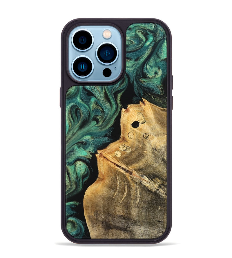 iPhone 14 Pro Max Wood Phone Case - Dee (Green, 827531)