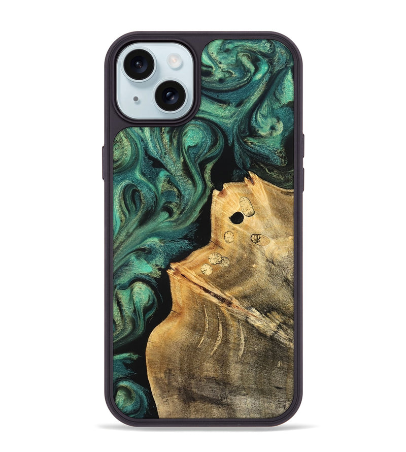 iPhone 15 Plus Wood Phone Case - Dee (Green, 827531)