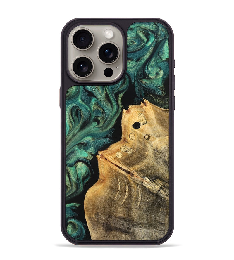 iPhone 15 Pro Max Wood Phone Case - Dee (Green, 827531)