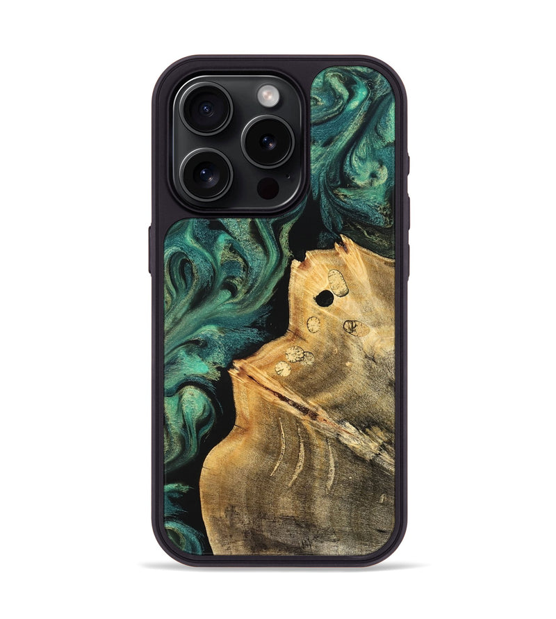 iPhone 15 Pro Wood Phone Case - Dee (Green, 827531)