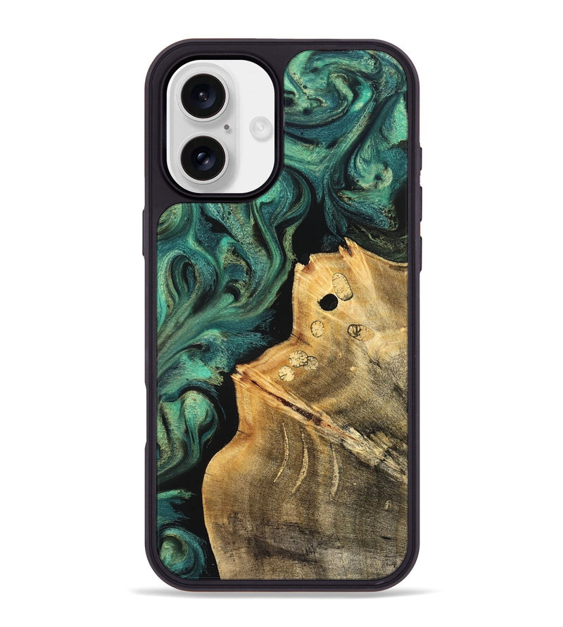 iPhone 16 Plus Wood Phone Case - Dee (Green, 827531)