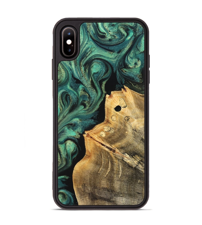 iPhone Xs Max Wood Phone Case - Dee (Green, 827531)