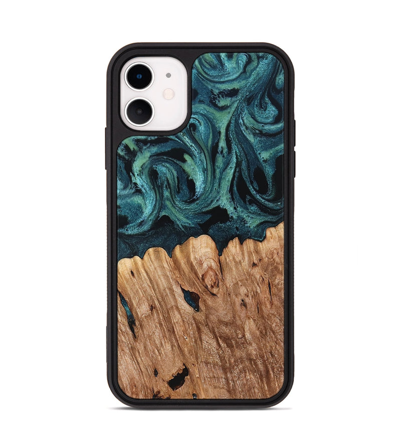 iPhone 11 Wood Phone Case - Chace (Green, 827532)