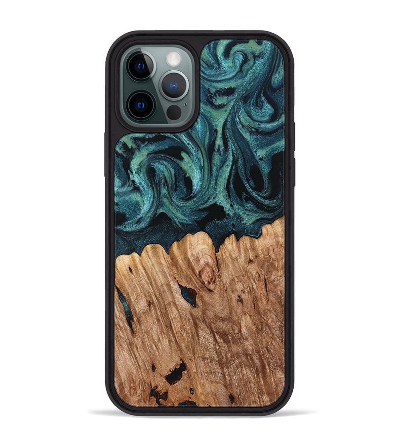 iPhone 12 Pro Max Wood Phone Case - Chace (Green, 827532)