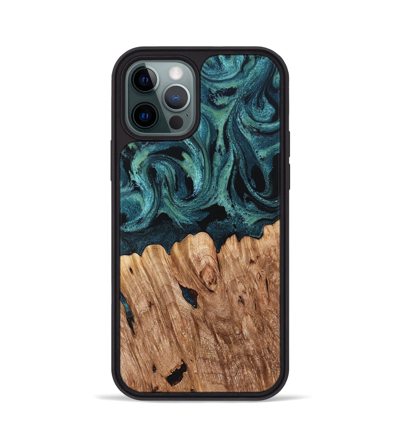 iPhone 12 Pro Wood Phone Case - Chace (Green, 827532)
